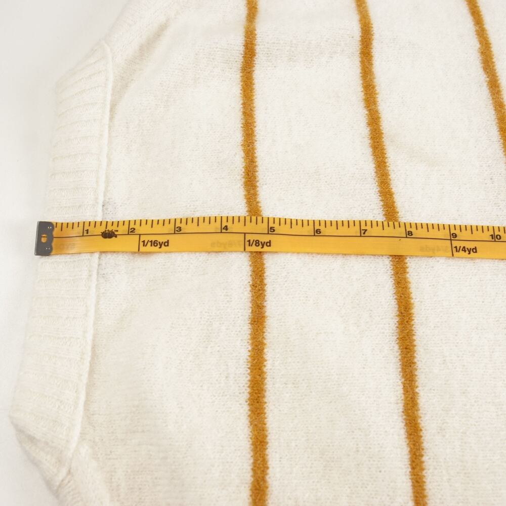 J Crew Alpaca Striped Orange Ivory Cream Crewneck Sweater Womens Sz S - Picture 5 of 11